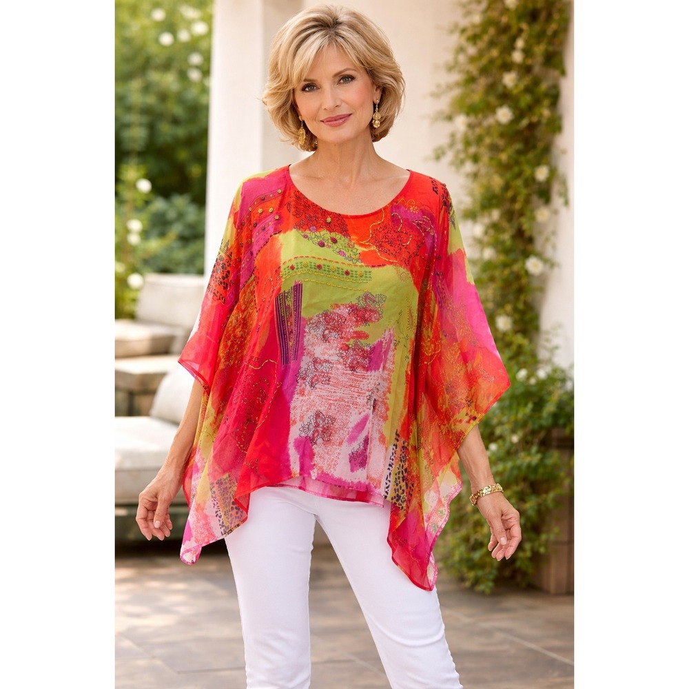West End- Chic Multicolor Women's Tunic Top One Size